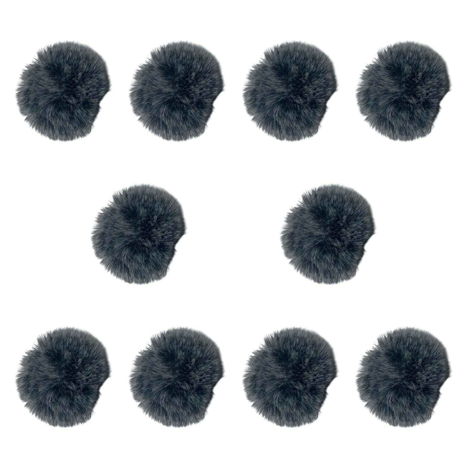 10 Pieces Furry Microphone Wind Muff Furry Wind Covers for Recording Outdoor Dark Gray-image-4