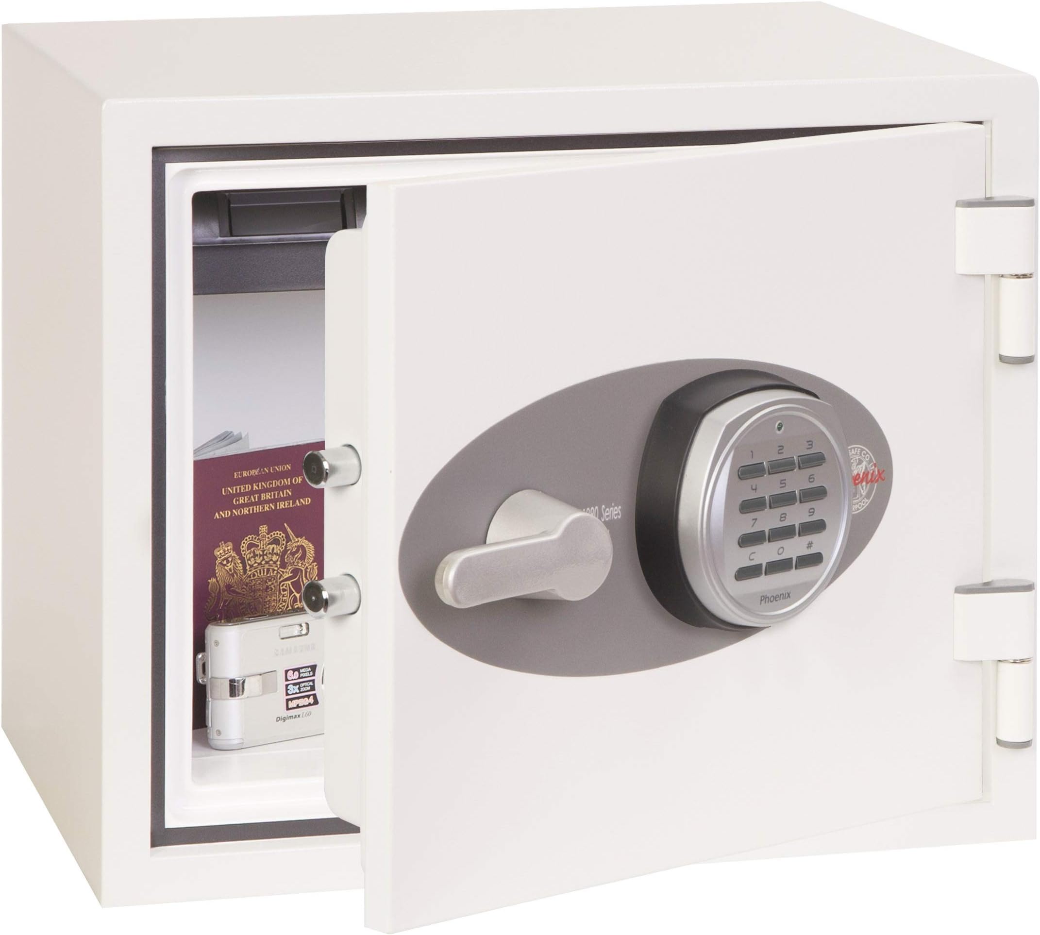 Phoenix Safe Company – FS1281E Titan Fire & Security Safe - Electronic Locking - Twin Locking Bolts - White Paint Finish - 19 Litre Capacity - 28kg