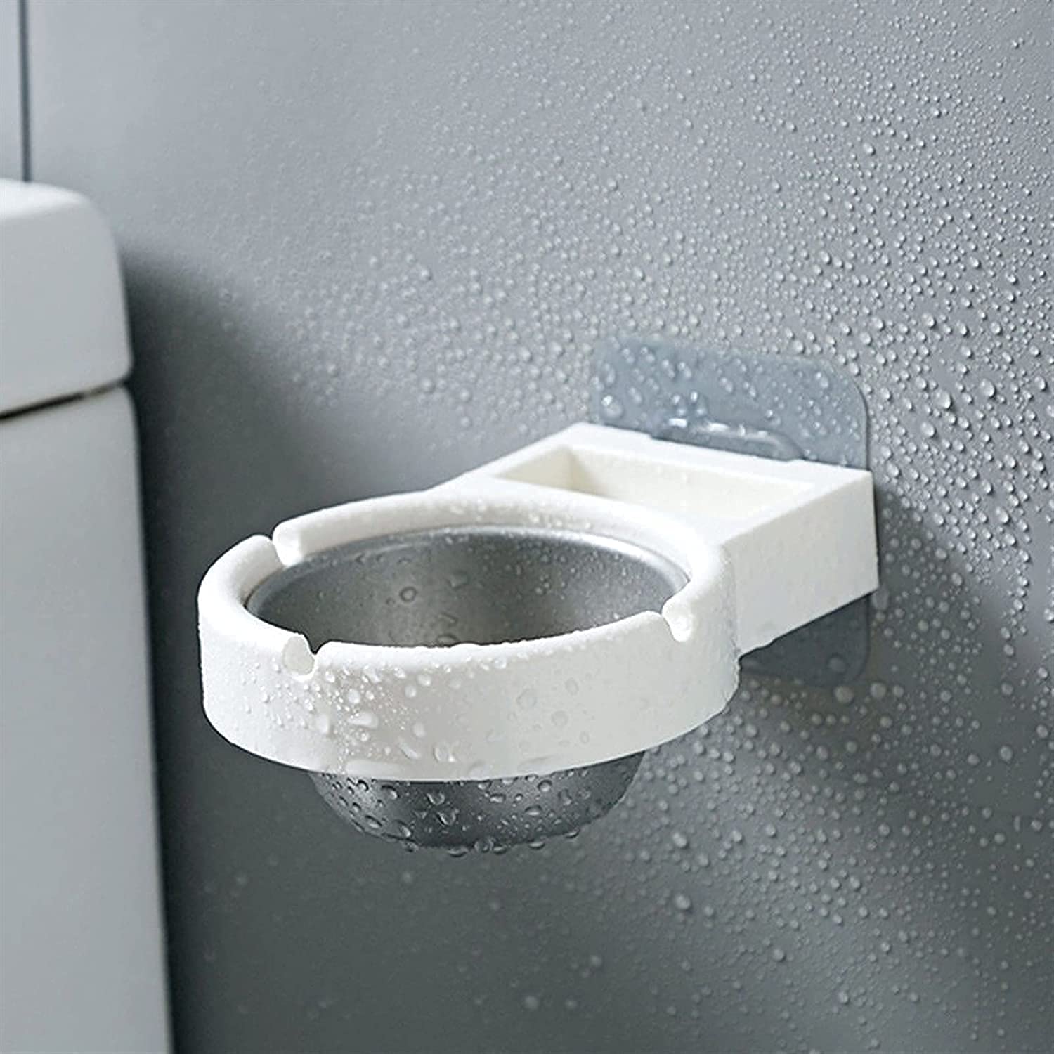 1PCS Wall-Mounted Cigarette Ashtray, Waterproof, Separable, Punch-Free, ABS, Aluminum Alloy Material for Indoor/Bathroom/Toilet/Dining Room/Bedroom/bar Counter (WHITE)-picture-30