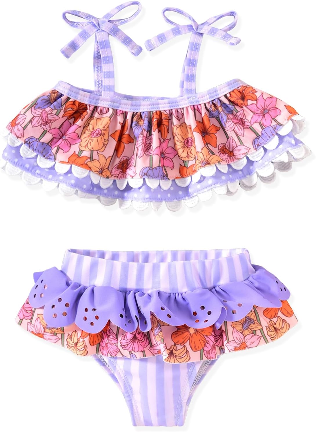 Aalizzwell Toddler Girls Two-Piece Strap Swimsuit
