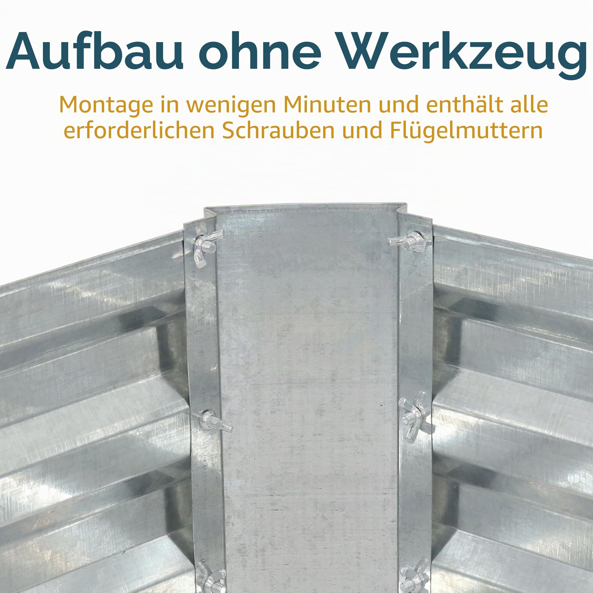 Sunnydaze 121,9 cm Langes Verzinktes Stahl Hochbeet für den Außenbereich - Rechteckiger Pflanzkübel für Gemüse und Blumen – Hochbeet Metall, Silber