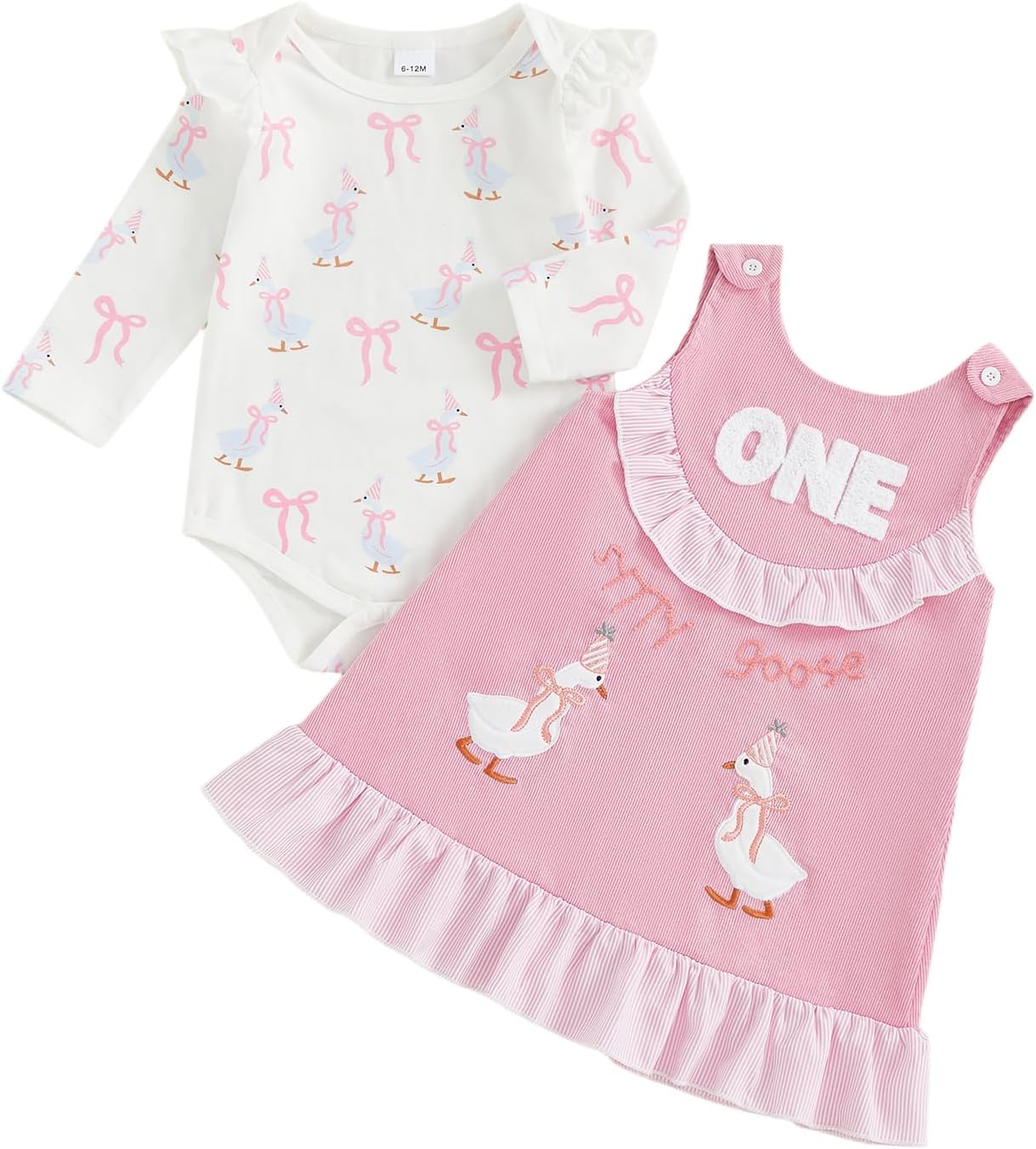 First Birthday Outfit Girl 1 Year Old Clothes Baby Girl One Silly Goose Romper Overalls Skirts Dress Clothes