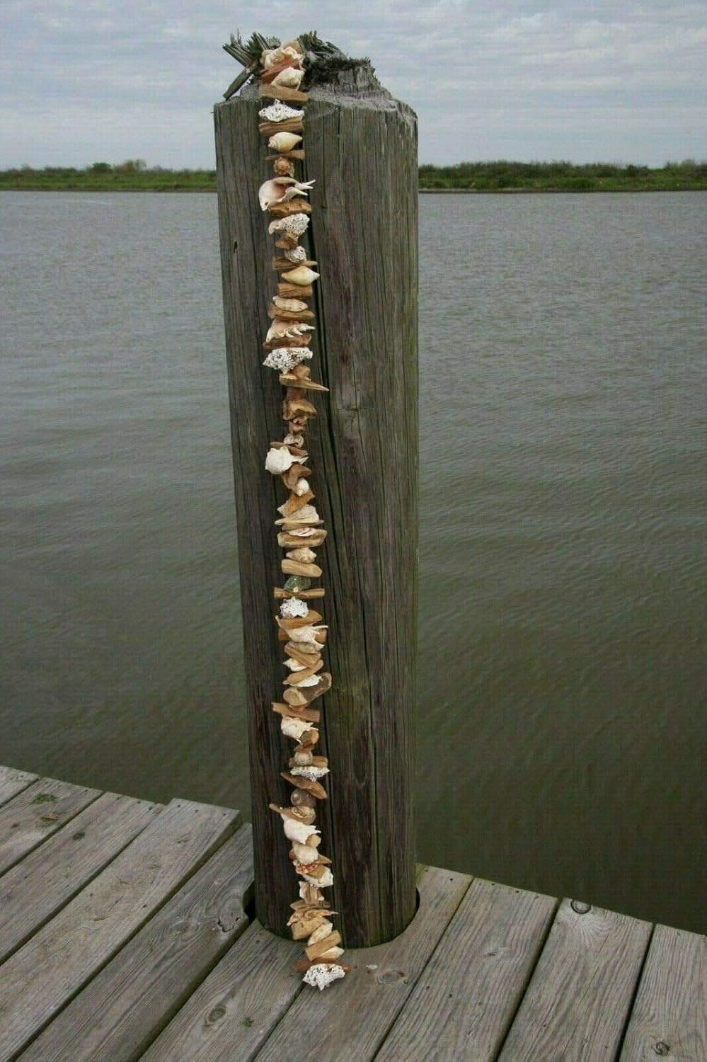 Natural Handcrafted Driftwood Seashell Garland, 66" Long, Nordic Garland