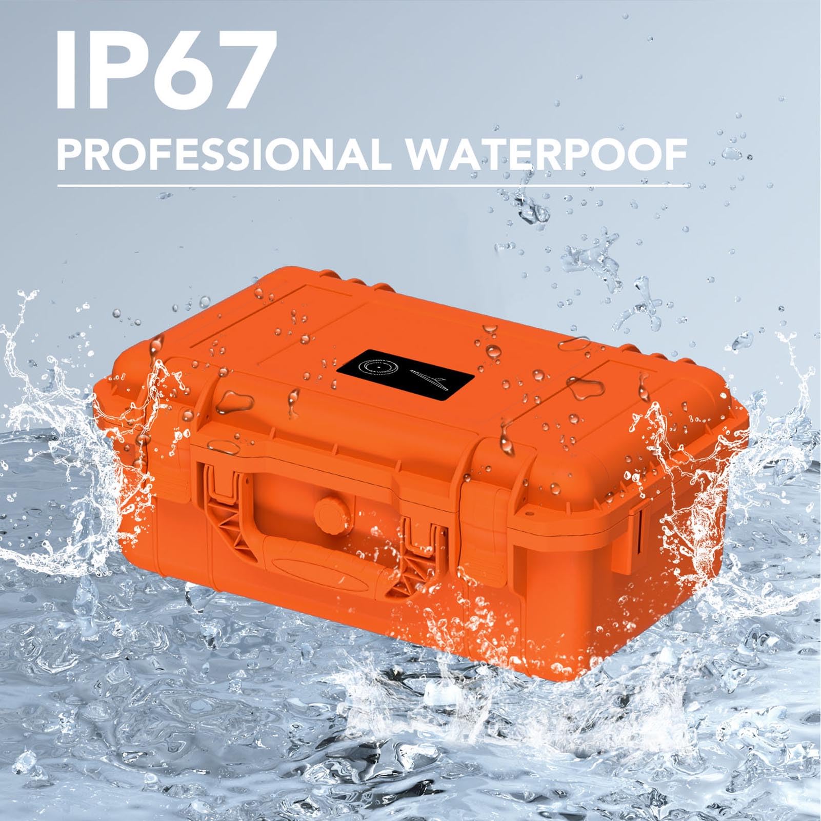s Mini Case, caja de almacenamiento duro a prueba de agua IP67 con espuma personalizada para s Mini Antenna y accesorios de transporte de protección portátil naranja con bloqueo
