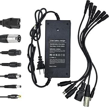 7 Plugs 54.6V 2A Fast Charger for Scooter Rad Power/Lectric XP/Sondors/Pedego/Jasion/ eb7 /Evercross H5/ Vsett 8, 8+ etc. 48V Lithium-ion Battery