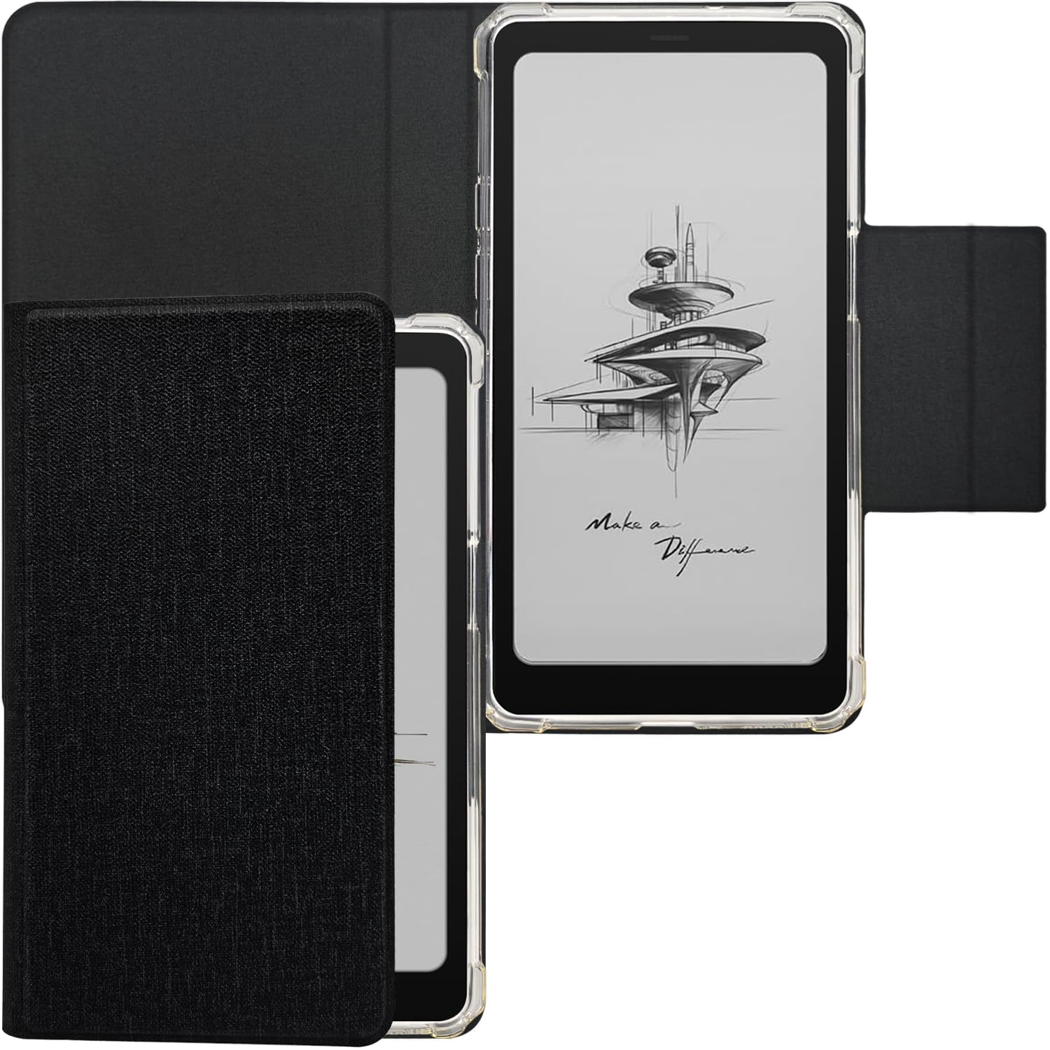 2in1 Magnetic Detachable Flip Case for Onyx Boox Palma2 (2024 Released) TPU Transparent Cover with Auto Sleep/Wake, Magnetic Closure Buckle (Cloth Sage Green) — view 12