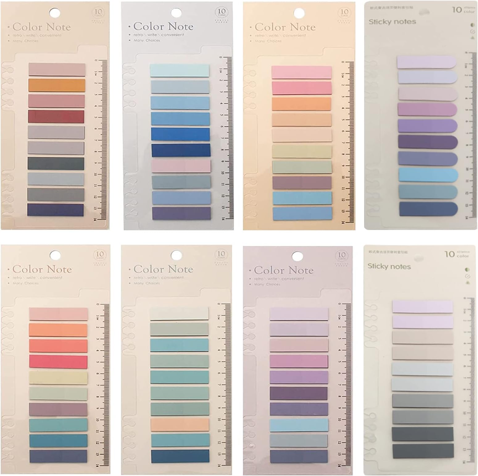 1600 Pcs Sticky Tabs, Morandi Sticky Notes Page Markers Book Tabs Index Tabs Memo Stickers, 80 Colors Writable & Repositionable Post it Tabs for Annotating Books, Folders, Monitors