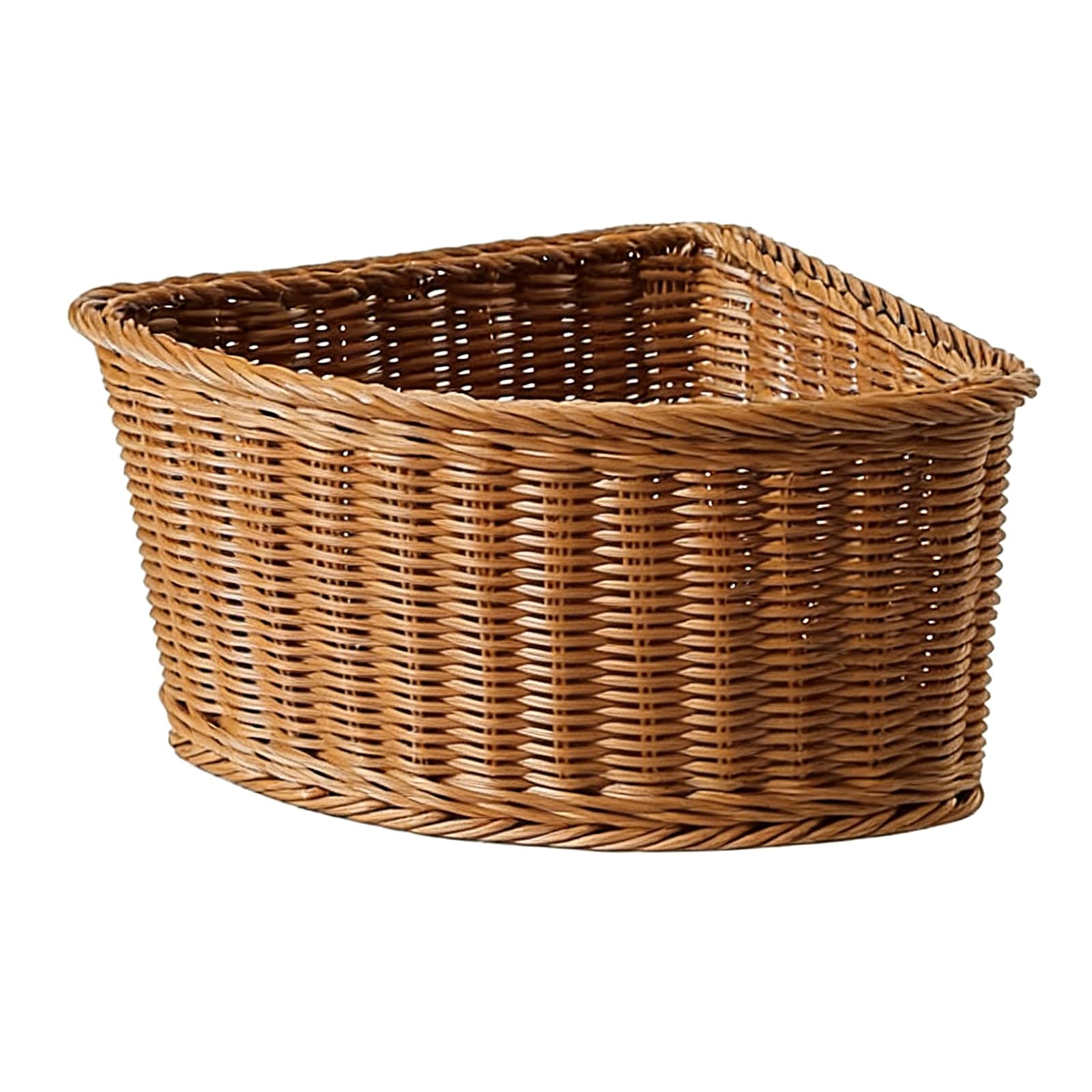 TQUXNGA Arced Shape Storage Bin Flexible Corner Shelf Organizers with Breathable Weave Shelf Basket for Home Closet Polyethylene Rattan Shape Laundry Hamper