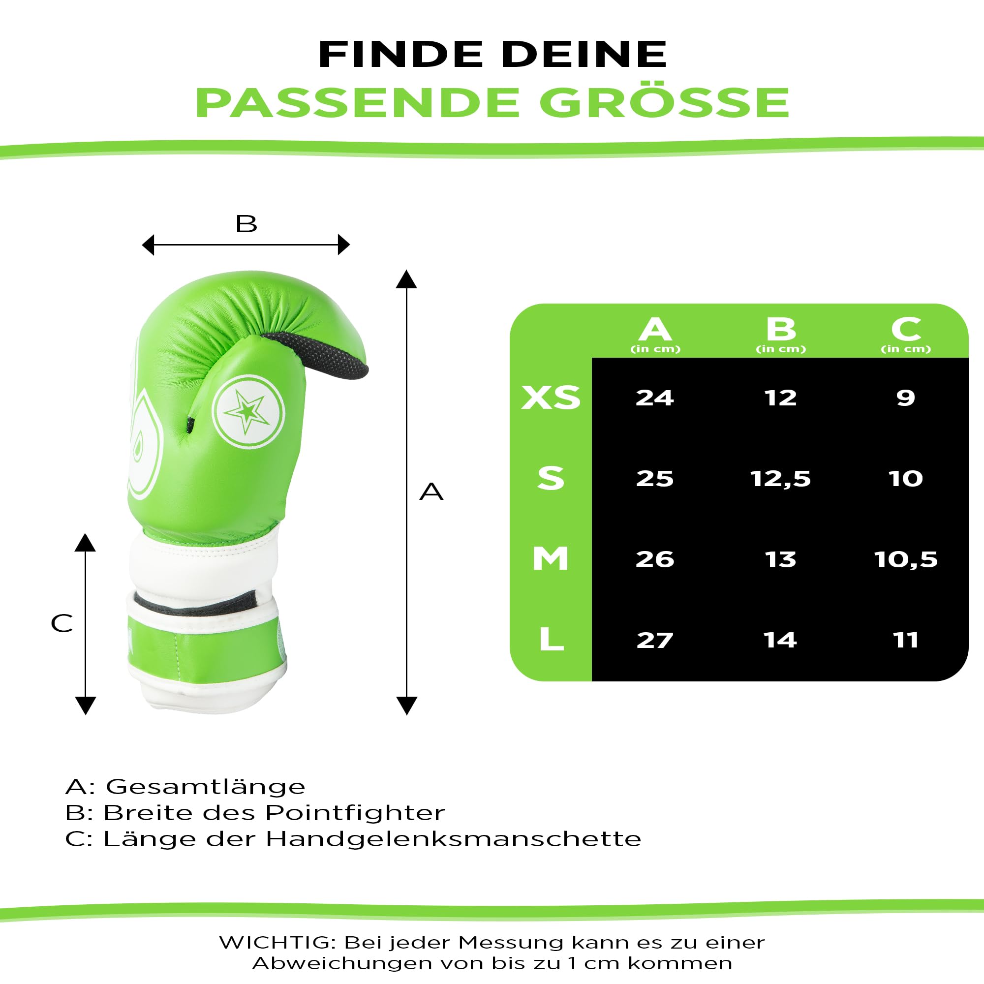 Pointfighter „Glossy Block“ - grün-Weiss, Gr. M