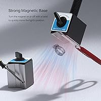 Vista 5 de Luz de trabajo magnética LED, lámpara de trabajo de cuello de cisne flexible de 1420 lúmenes de 20 pulgadas con base magnética fuerte para máquinas