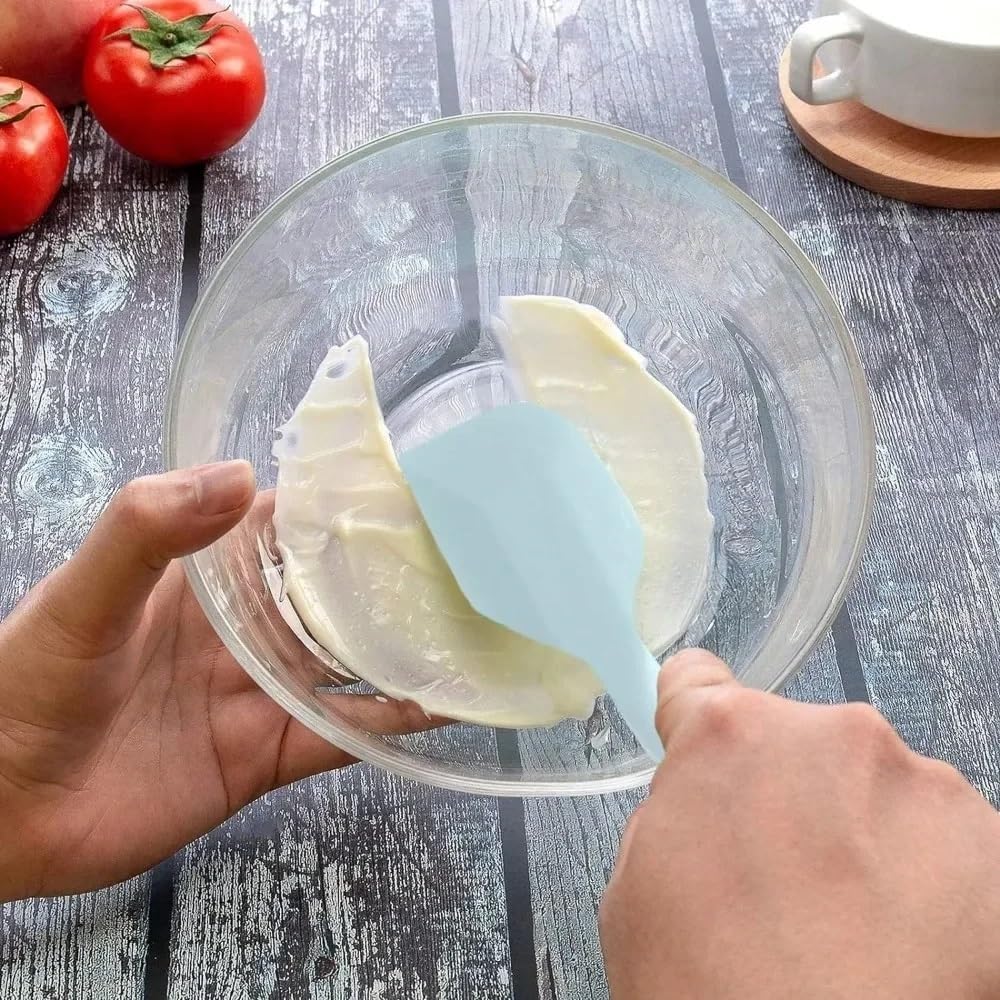 Juego de utensilios de cocina de silicona, 6 piezas con raspador, espátula y cepillo de aceite para hornear y cocinar, antiadherente y apto para lavavajillas
