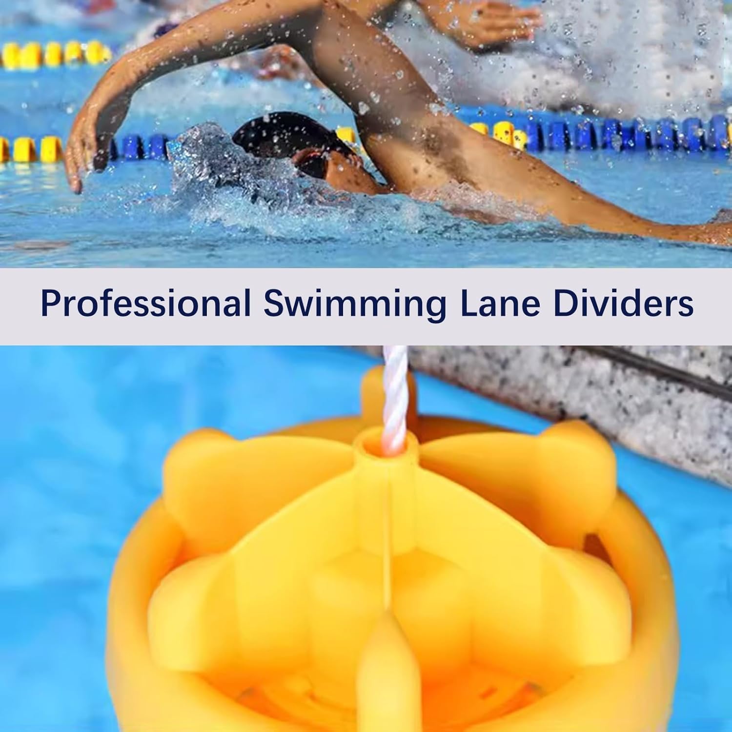Professal Kit divisore per piscina, corda galleggiante e boa (1,9 m) – Water Ber per piscine, spiagge e Waterpar – perfetto per cetits e allenamento