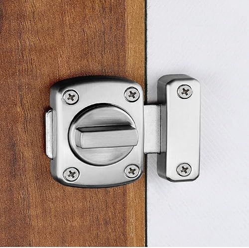 Cerradura de puerta de seguridad, cerradura de perno, cerradura de puerta giratoria sólida para mascotas, muebles de gabinete, ventanas, baño (1