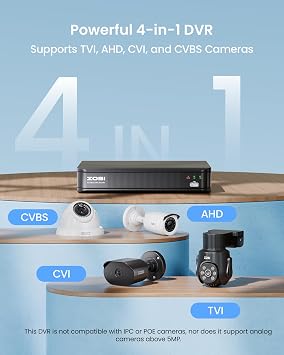 ZOSI H.265+ 5MP 3K Lite CCTV DVR 8 Channel Full 1080p, AI Human Vehicle Detection, Remote Access, Hybrid Capability 4-in-1(Analog/AHD/TVI/CVI) Surveillance DVR for Security Camera (No Hard Drive)