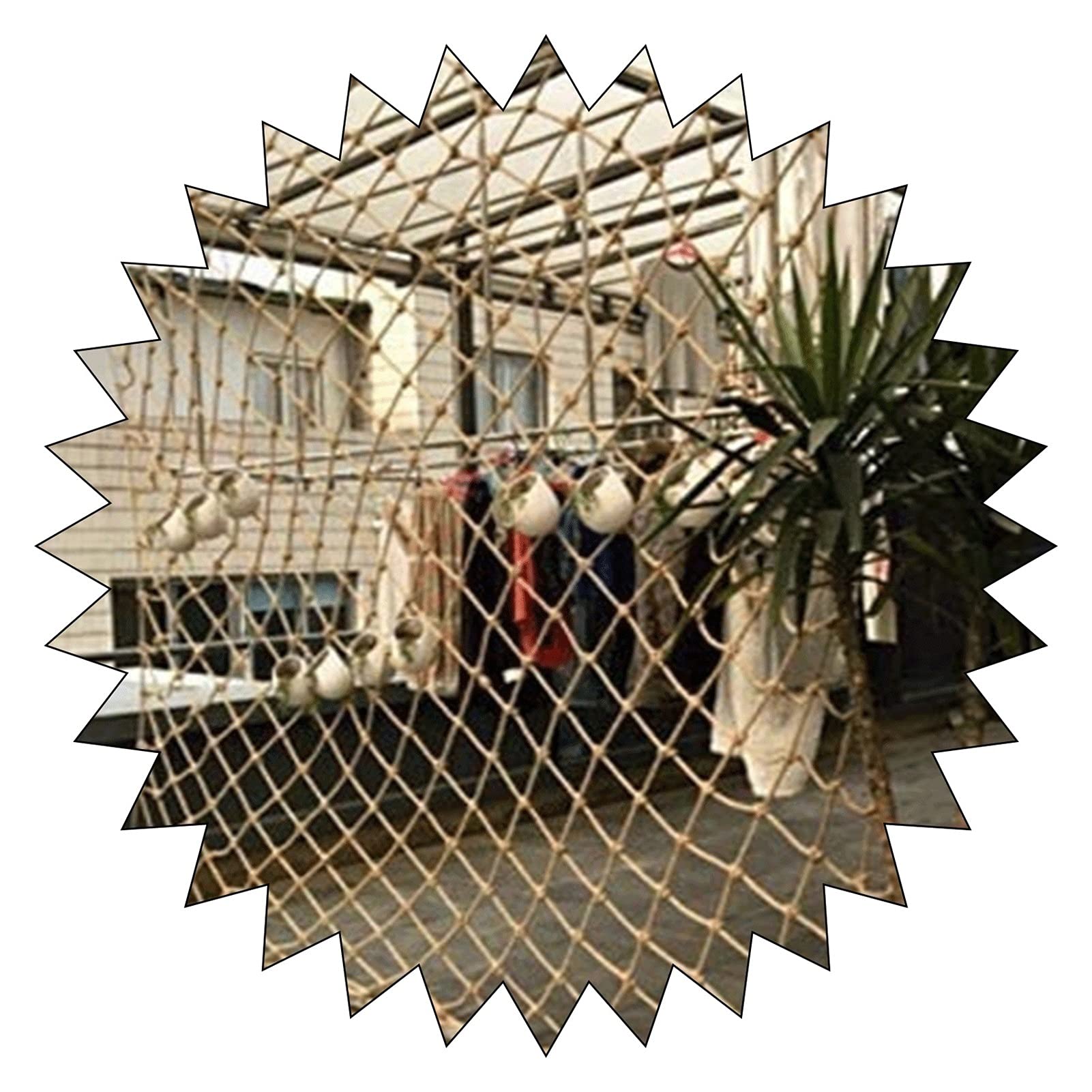 Filet de securite pour enfants en jute durable pour fenetre et escalier