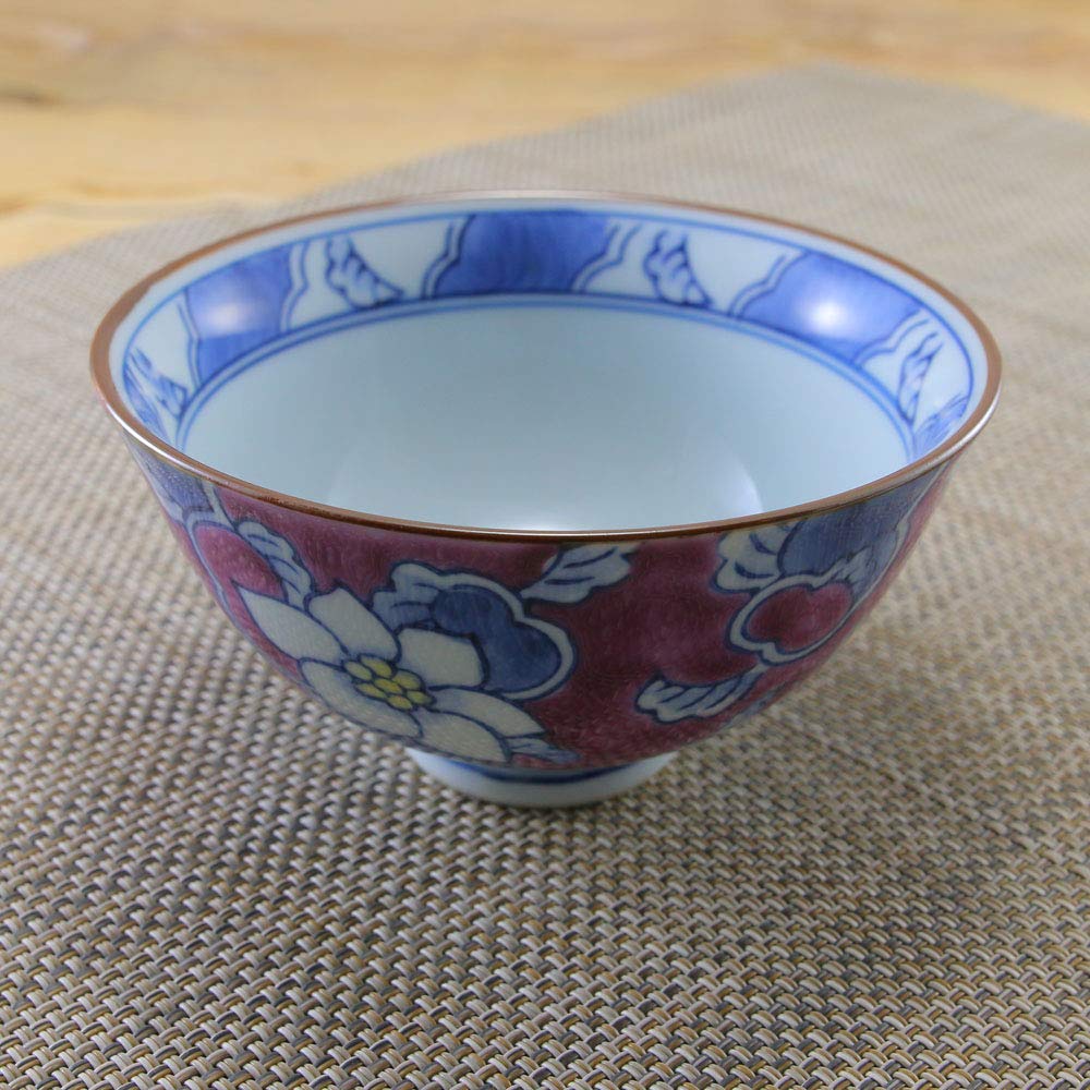 Amazon｜茶碗 有田焼 伊万里焼 唐花茶碗（紫） 花柄 1個入り｜和食器