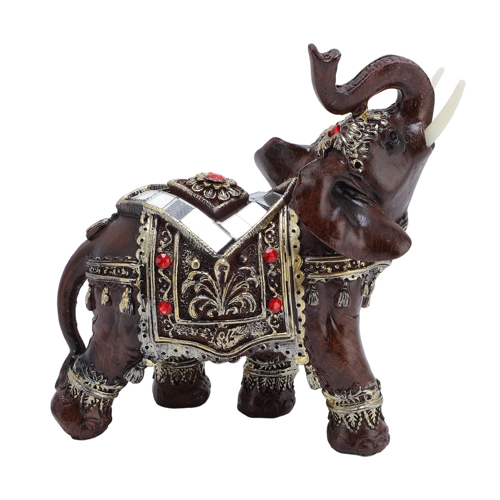 Figurine éléphant salon : statue animalière en résine composite