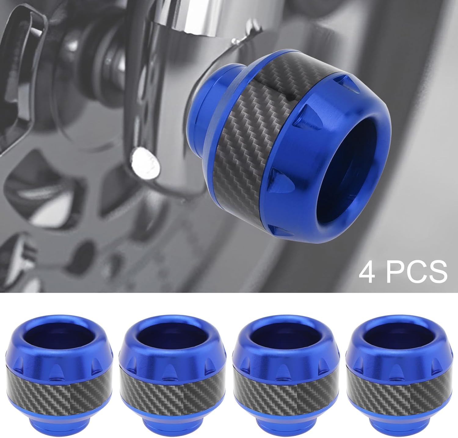 Windance 4pcs Universal Fork Frame Sliders Crash Protectors Wheel Crash Protector Falling Protection Safety Gear for Motorcycles Motorbikes Moped Scooters (Blue)