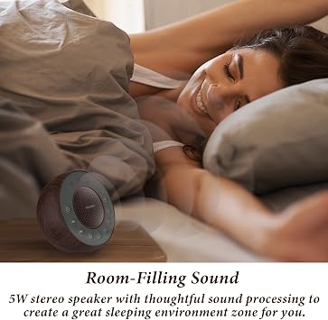 HOUSBAY Sound Machine White Noise for Sleep with Wood Grain