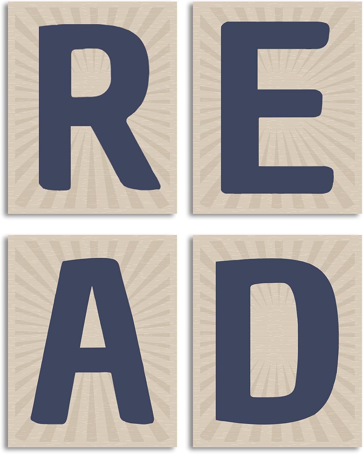 GMLXCX Boho Neutral Read Letters Wall Art Prints,Vintage