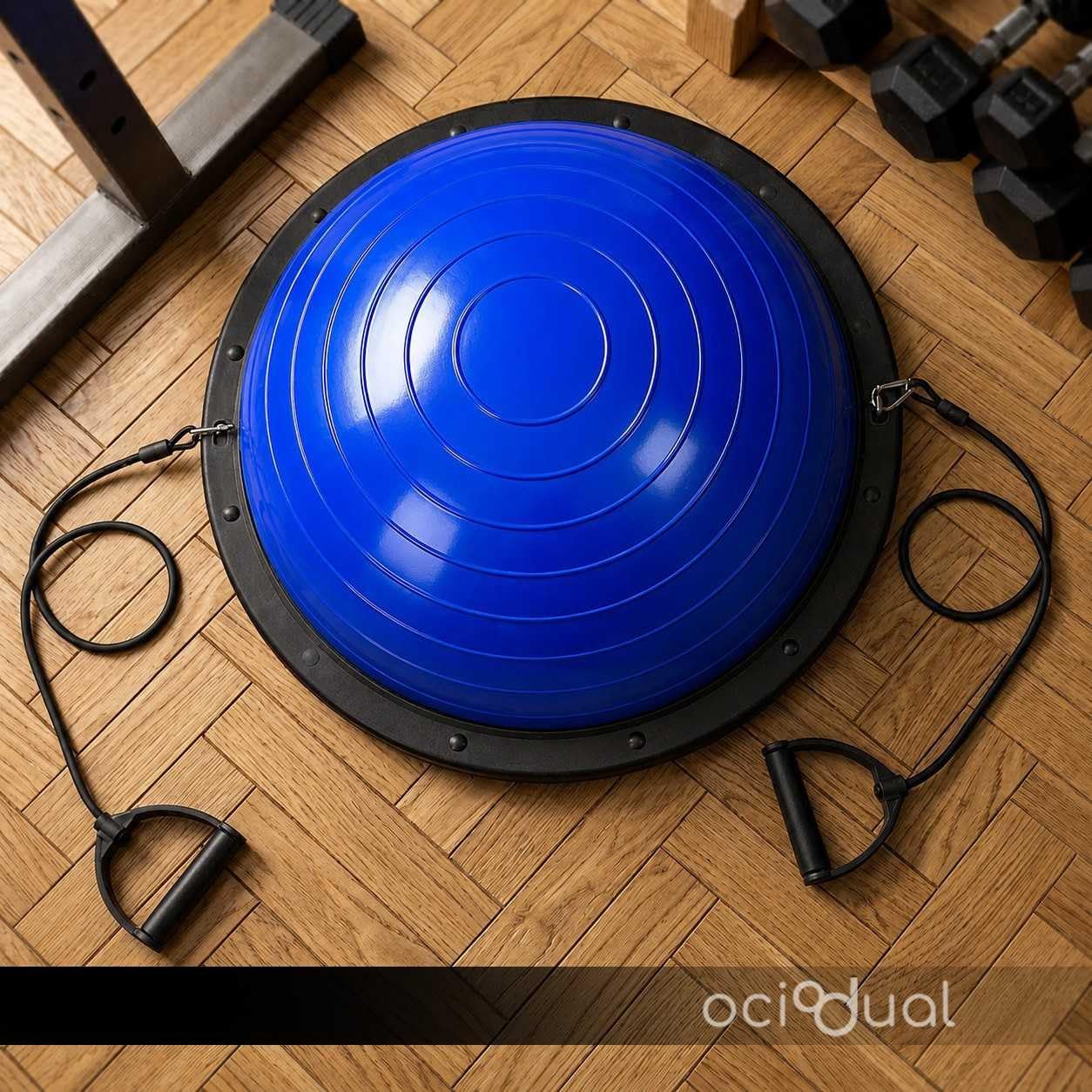 OcioDual Balance Ball Trainer, Mezza Palla Fitness per Equilibrio, Pedana Propriocettiva, Palla Equilibrio Bos Balance, Ball Antiscivolo con Gonfiatore e Fasce di Resistenza