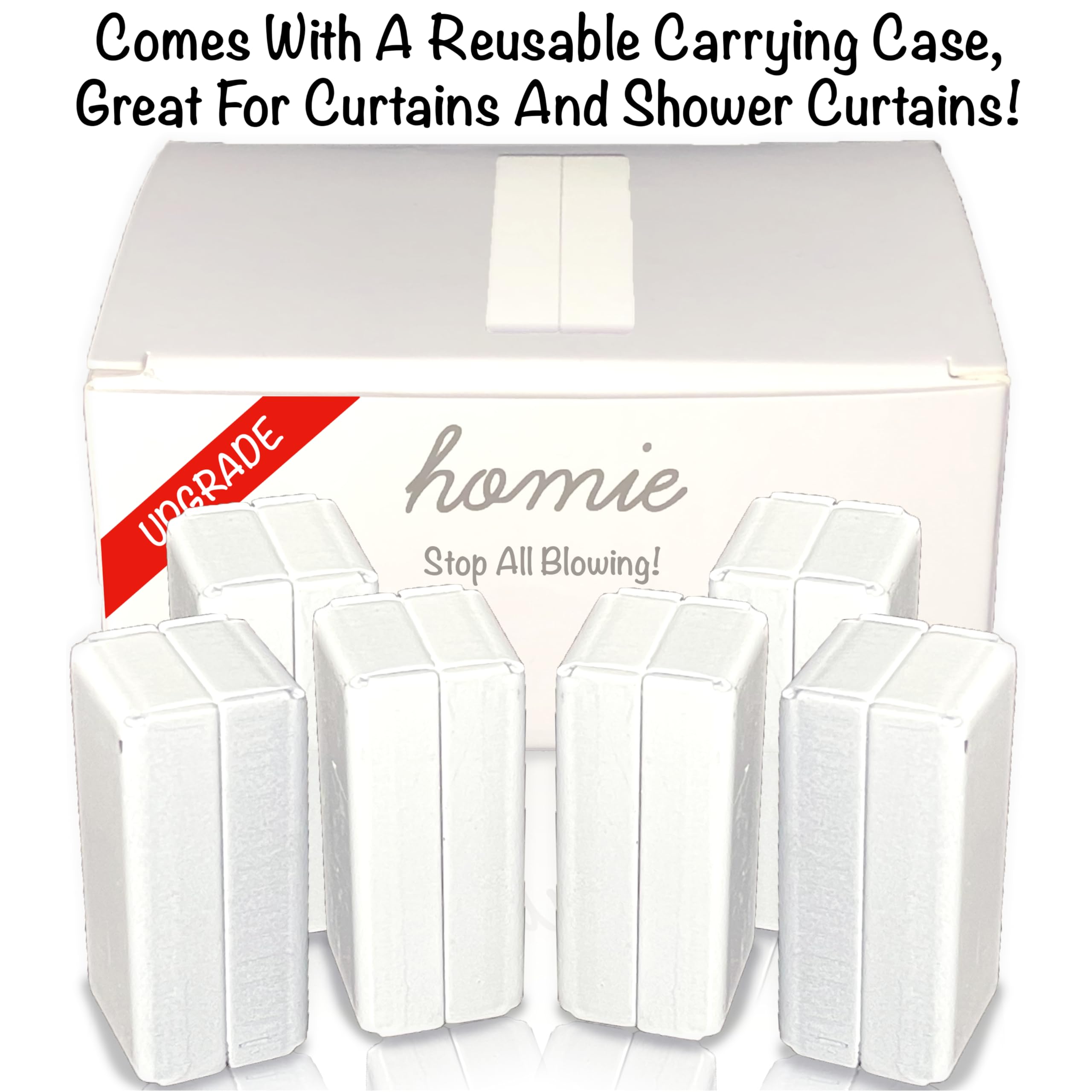 Homie Pesi magnetici per tenda da doccia, magneti impermeabili + custodia per il trasporto, ottimo complemento d'arredo per il bagno, fodera, bandiere (confezione da 12, bianco)