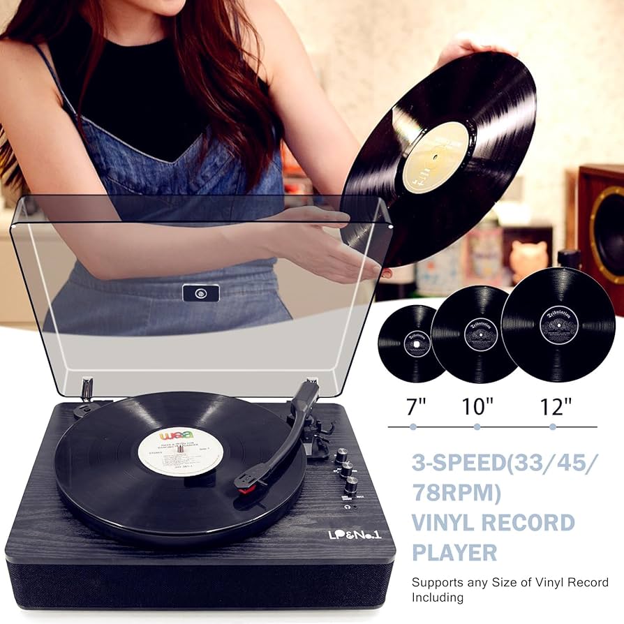 未開新品LP MichaelViner'sIncredibleBongoRock LP&No.1 Vinyl Record Player BT Vintage 3-Speed Turntables