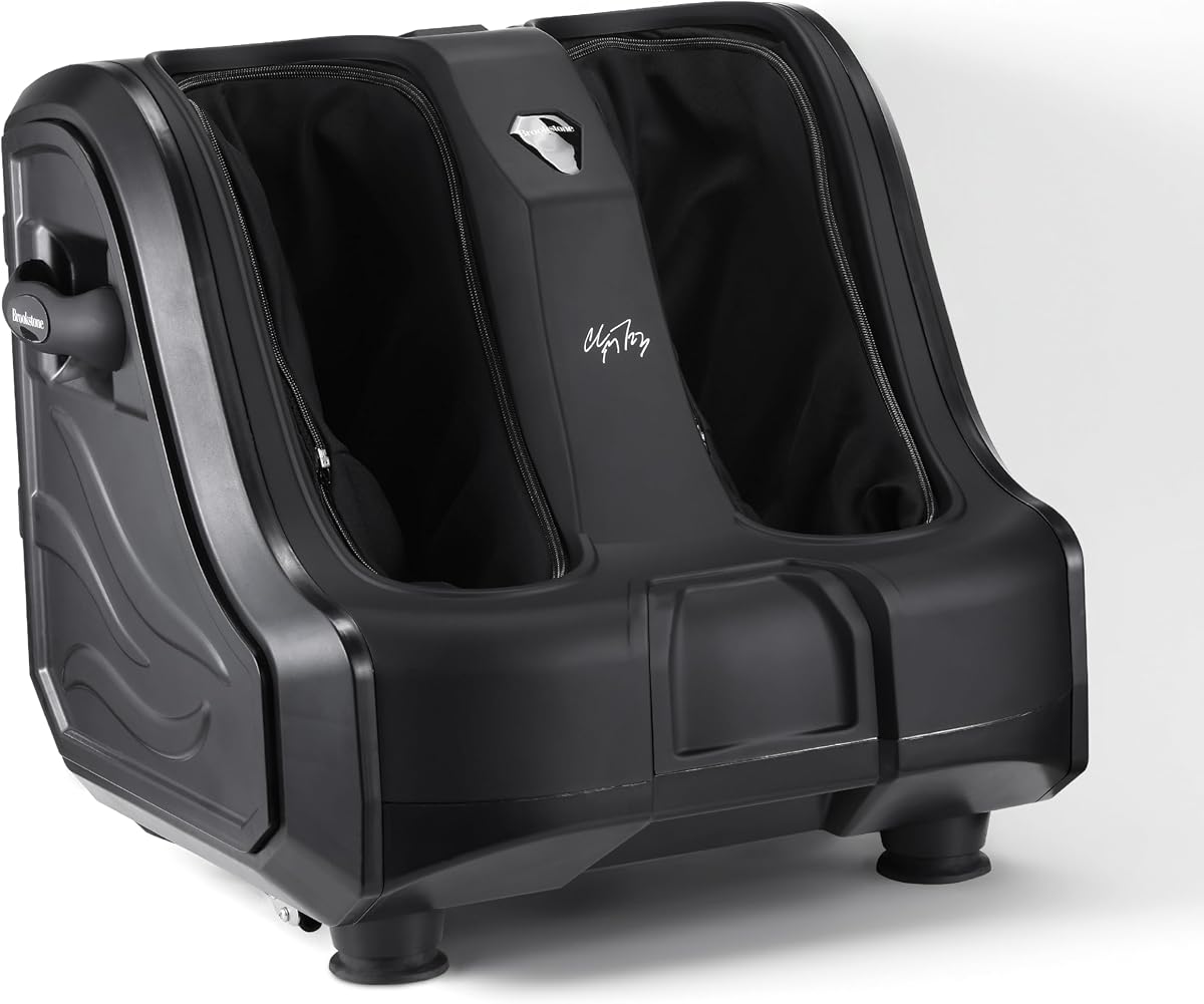 Brookstone - Masajeador Shiatsu de pies y pantorrillas con calor y compresión de aire | Calor relajante, ajustes ajustables, uso doméstico sencillo, cuidado personal portátil, rutina diaria de bienestar