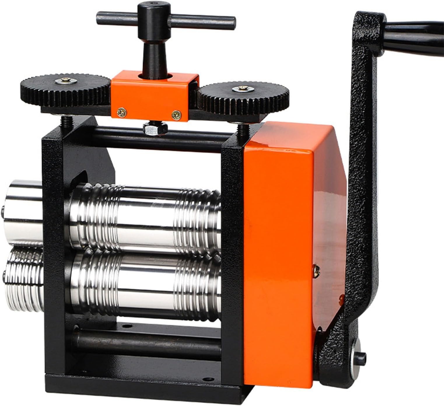 Rolling Mill for Jewelry, 40 mm Width, 4-in-1 Manual Roller Mill Machine with Hand Crank, for Metal Stretching, Wire Shaping, Printing Embossing Patterns Textures, Metal Sheet Roller Tool