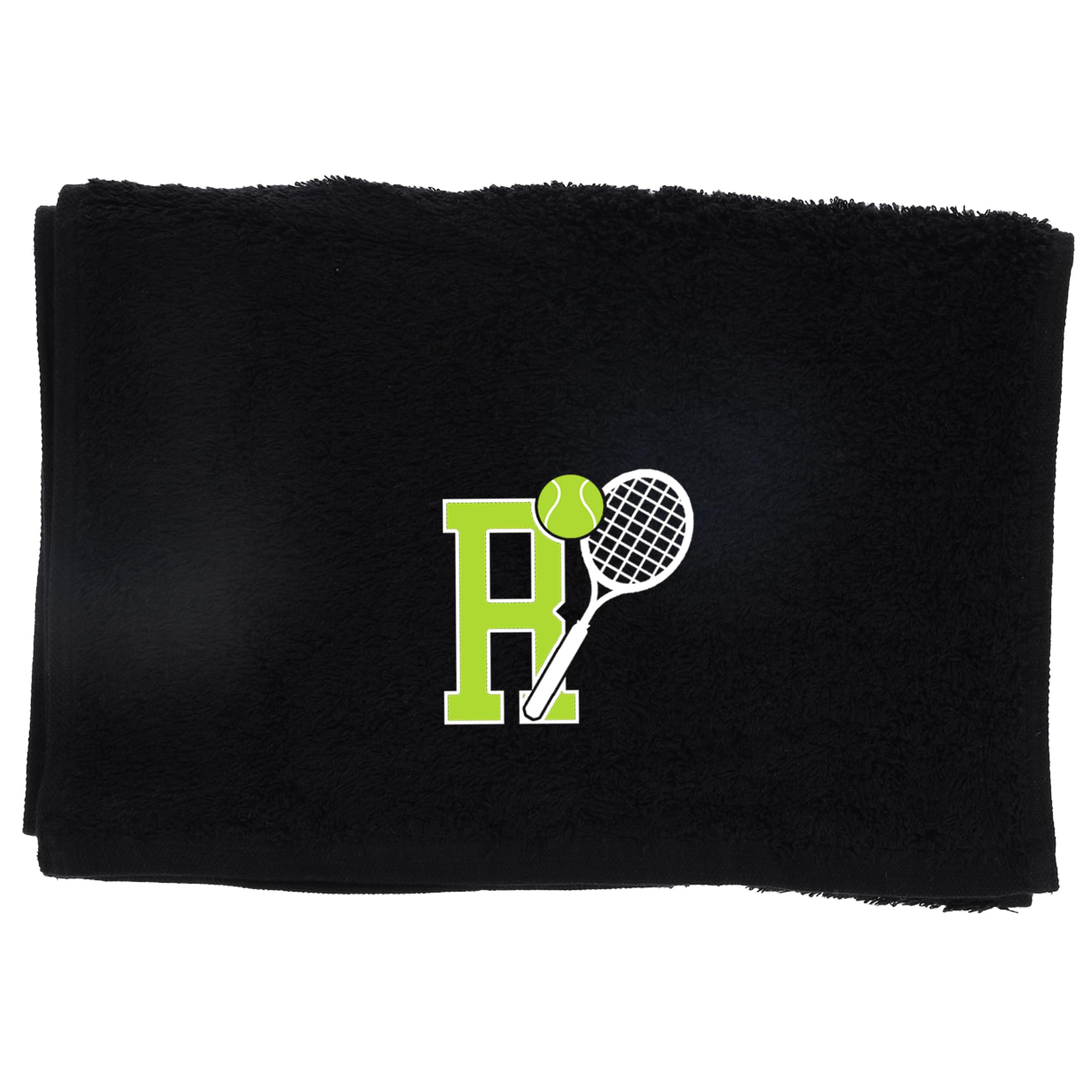 Always Looking Good Tennis Towel with Monogrammed Embroidery Initial Gift for Men & Women, Training Accessory Gift, Gym Towel Present for Tennis Players Birthday, Retirement, Christmas - Black, R