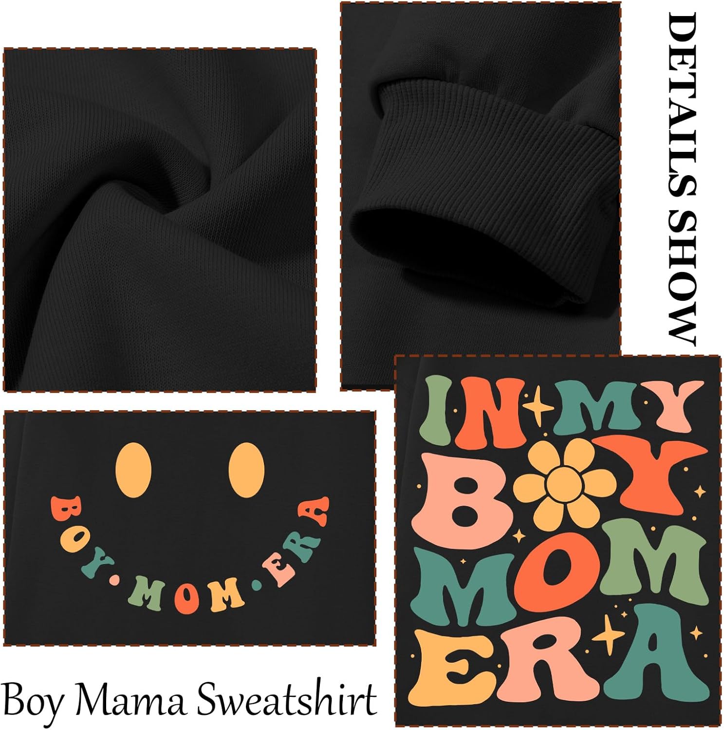 Funny In My Boy Mom Era Sweatshirt For Women Mama Cute Graphic Sweatshirts Boy Mom Long Sleeve Shirt Cotton Pullover - Image 7
