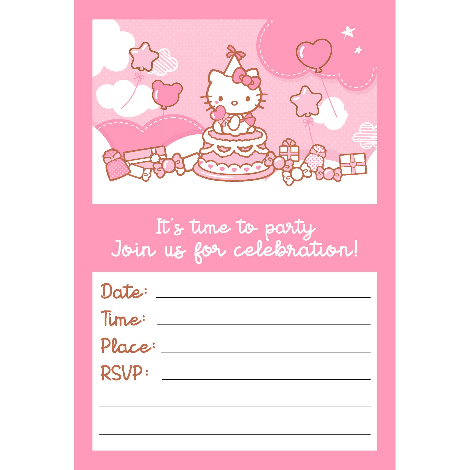 amazon-com-set-of-20-cute-pink-cat-inspired-happy-birthday-invitation-cards-envelopes-lightweight-240g-postcard-style-invites-for-the-perfect-party-pack-home-kitchen for Hello Kitty Free Printable Invitation Amazon.com: Set of 20 Cute Pink Cat Inspired Happy Birthday Invitation Cards & Envelopes – Lightweight (240g), Postcard Style Invites for the Perfect Party Pack : Home & Kitchen for Hello Kitty Free Printable Invitation
