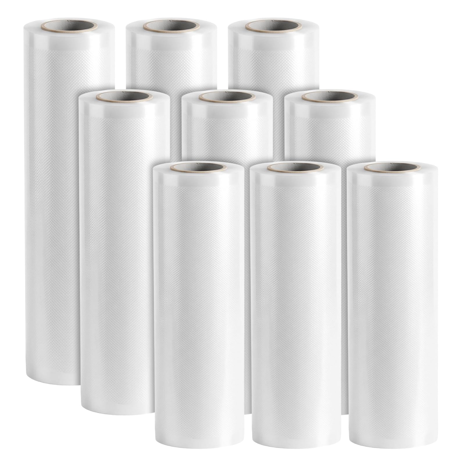 Set di 9 Rotoli di Pellicola per Sottovuoto Alimenti, 20/25/30 cm x 500 cm