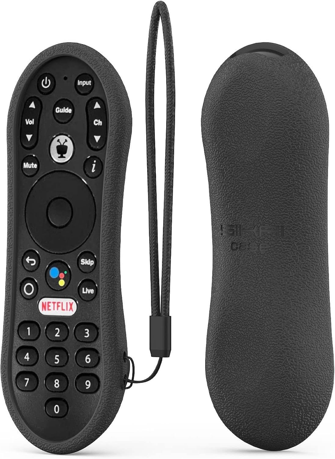 SIKAI Silicone Protective Cover for TiVo Stream 4K Remote Shockproof Anti-Lost Remote Case Holder for TiVo Stream 4K Remote, with Remote Loop (Black)