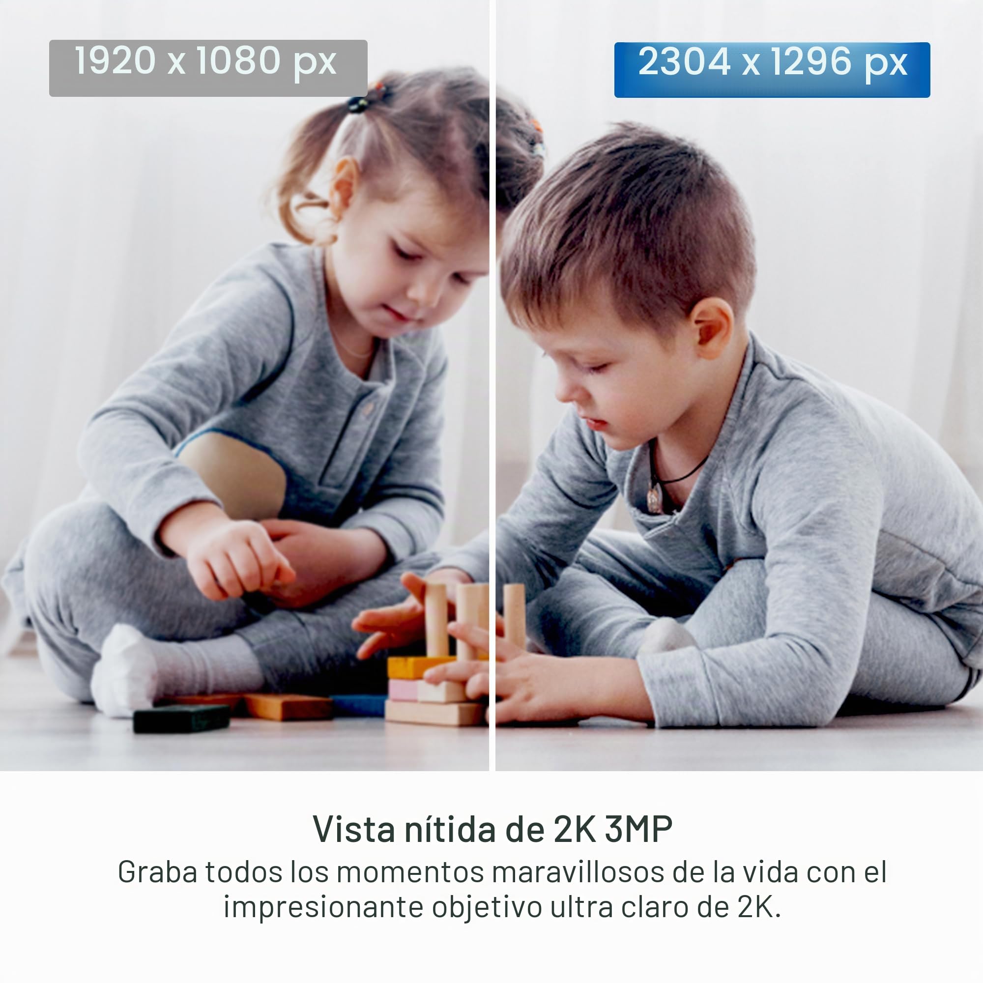 Tapo Cámara de Seguridad C211 2K 3 MP, panorámica e inclinable, WiFi, detección de IA, para Perros, bebé, visión Nocturna, Funciona con Alexa y Google
