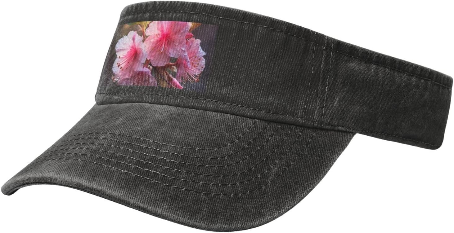 Flowers Leaves Print Sport Sun Visor Hats Cotton Ball Caps Empty Top Baseball Sun Cap for Men Women