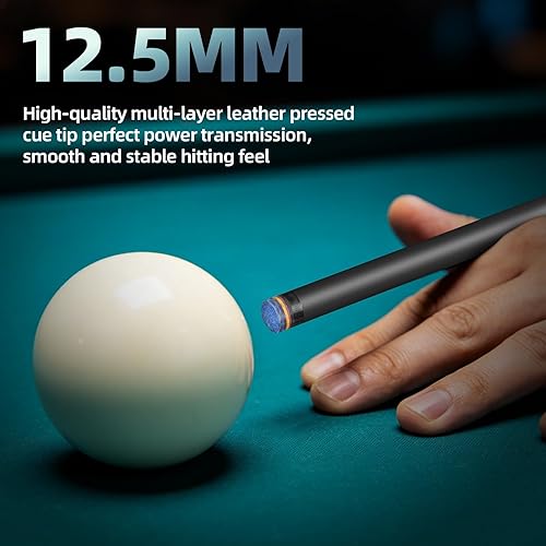 Miniatura 3 de KMISE Taco de piscina de fibra de carbono, eje de fibra de carbono 100% de 58 pulgadas, palos profesionales de baja desviación para adultos,