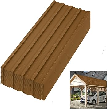 20 Pcs Metal Roofing Panels Heavy Duty Galvanized Steel Corrugated Roof Panels, Waterproof & Rustproof for Carport, Tool Shed, Patio, Pergola, Easy DIY Installation, 42.52 in x 16.77 in