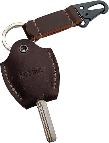MEEBOY handmade leather car key sleeve for broken key car key cover for men and women (Coffee)