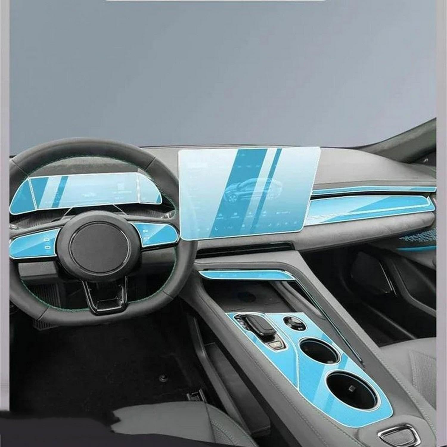 Accessoires de voiture en TPU transparent Zeekr 001 film console centrale et écran tactile