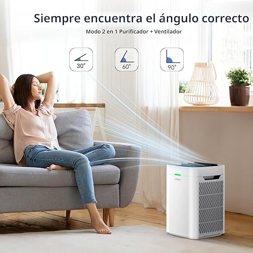 Miniatura 9 de Purificadores de aire para el hogar, habitación grande de hasta 2600 pies cuadrados, purificador de aire HEPA de doble cara con prefiltro lavable,