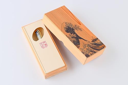 Miniatura 2 de Product of Gifu Japan Japanese Handmade Mino Washi Fountain Pen with Gift Box, Medium Nib Alloy Nib, Black Ink, Cherry Blossom and Water Design