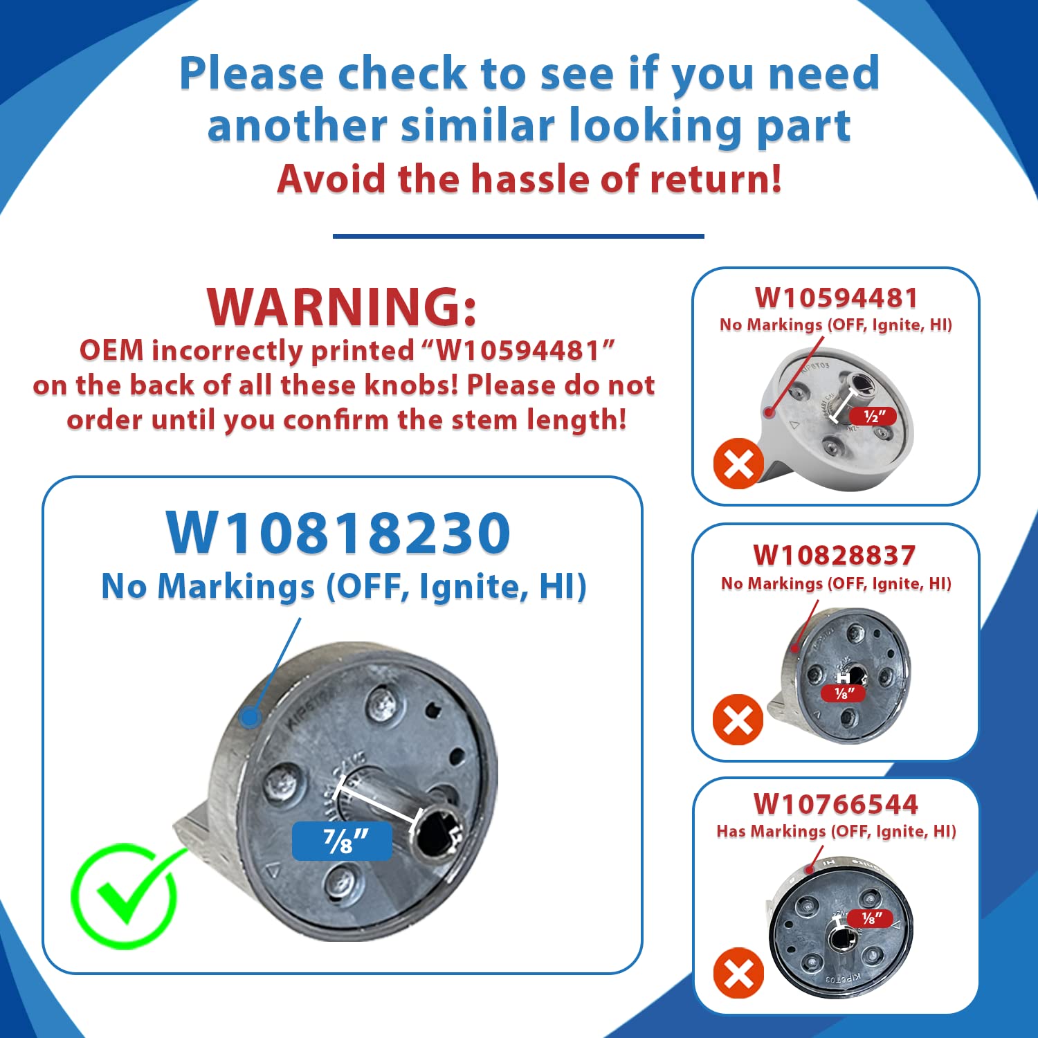 Amazon.com: Upgraded Lifetime Appliance W10818230 Knob Compatible  