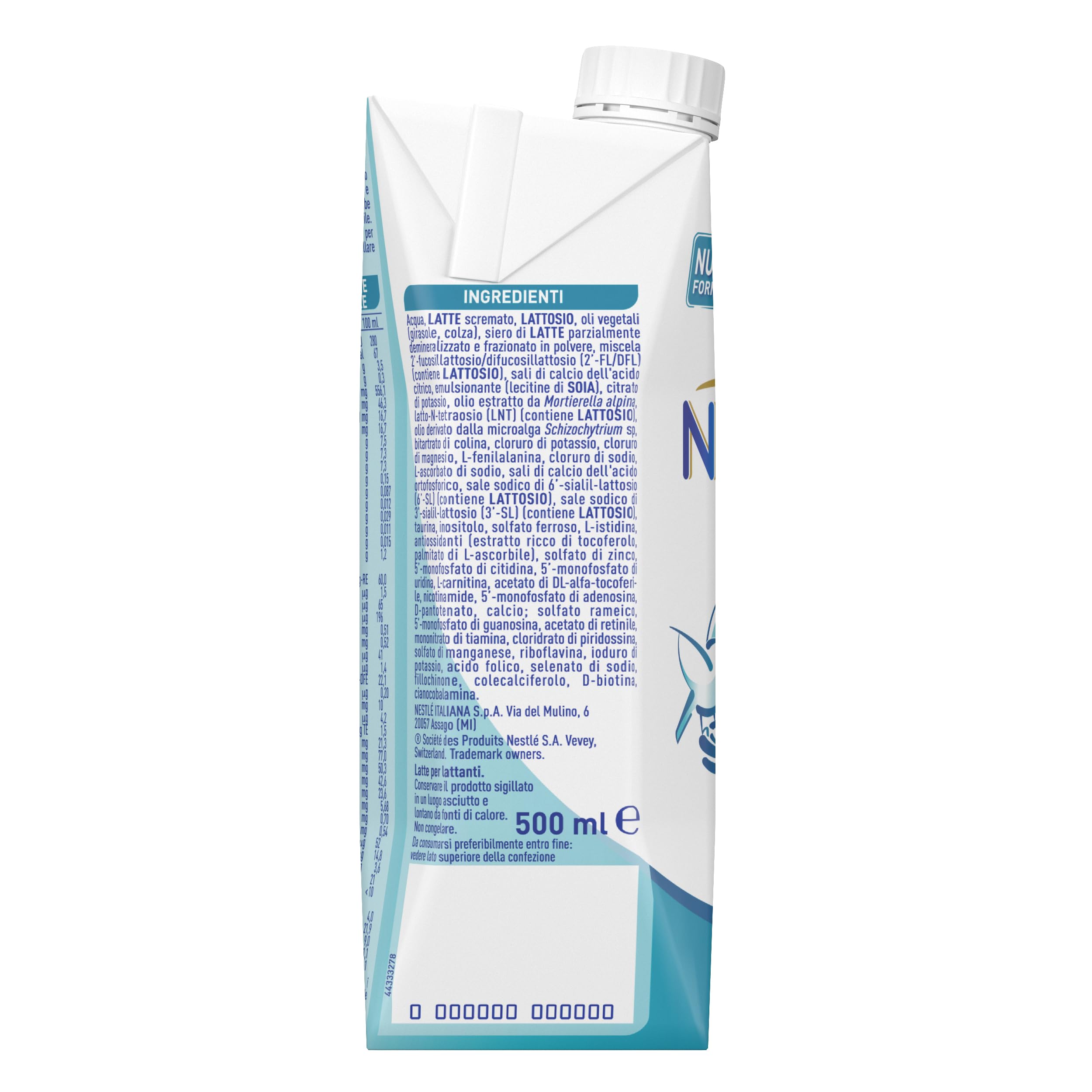 NESTLÉ NIDINA Optipro 1 Latte per Lattanti Liquido dalla nascita, 12 Brick da 500ml (6L)