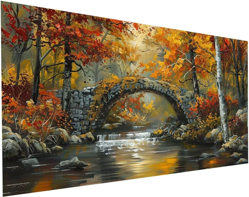 Diamond painting automne pour salon kit complet 100x200 cm