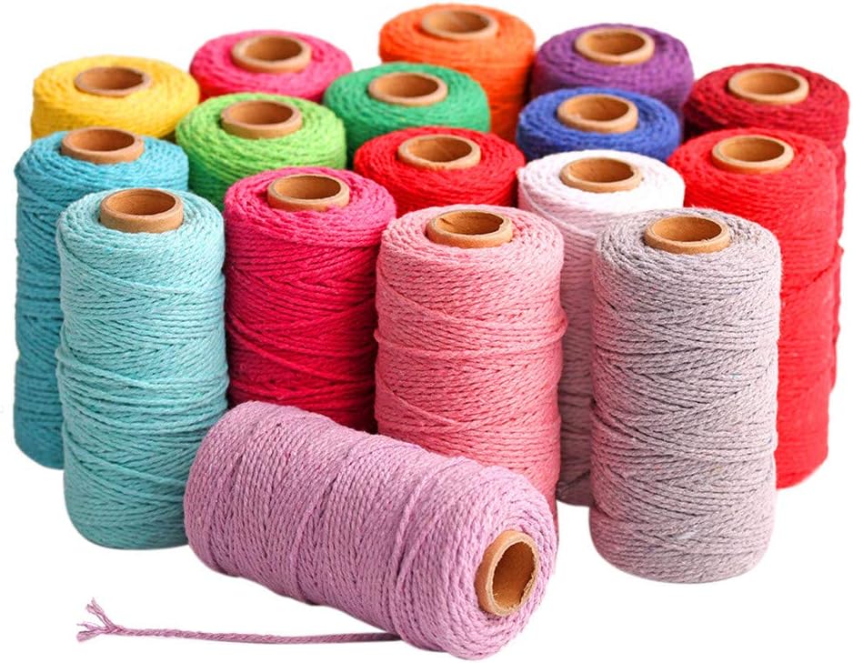 Linen Rope, WensLTD 100m Long/100Yard Pure Cotton Twisted Cord Rope Crafts Macrame Artisan String (E)