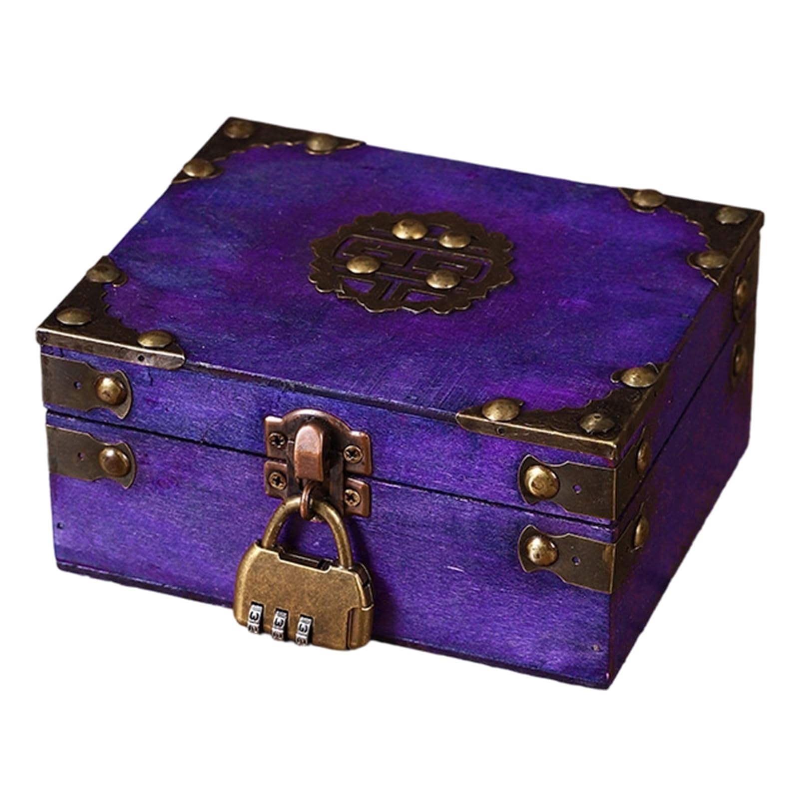 Xjdzineq Antique Wood Jewelry Box Featuring Clasp for Decorative Storage and Valuables Protective Multipurpose Box