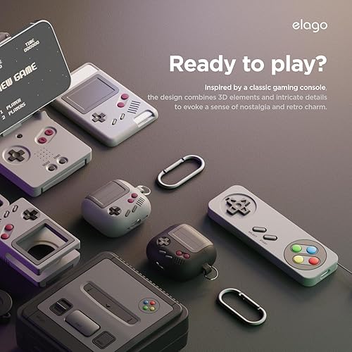 Miniatura 3 de elago AW5 - Funda compatible con AirPods 4 (2024), compatible con AirPods de 4ª generación, funda clásica retro con diseño de consola de juegos
