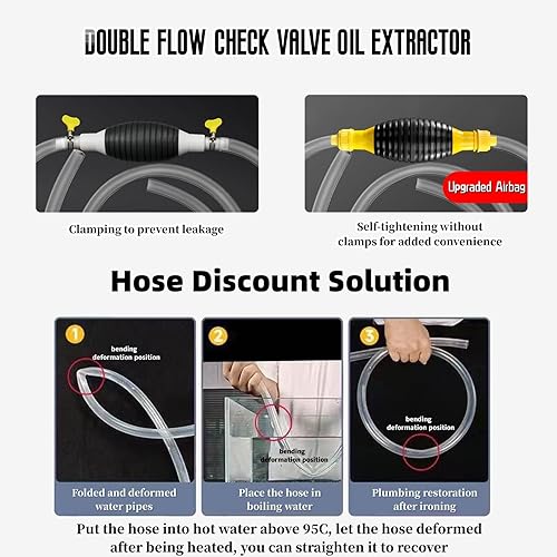 Miniatura 8 de Bomba de sifón, bomba de succión líquida multifuncional, bomba de sifón portátil para gasolina, bomba de transferencia manual de combustible para