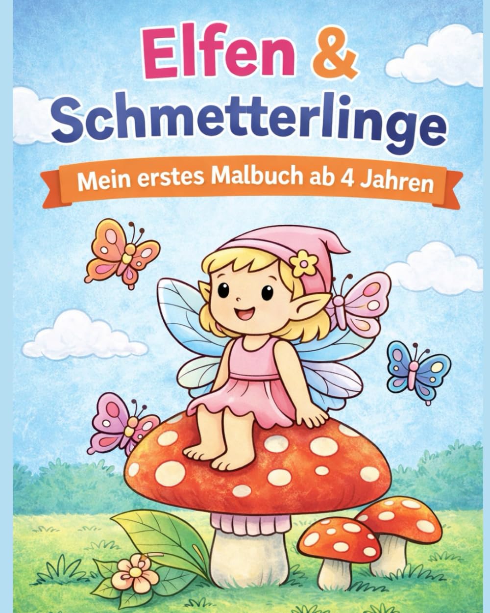 Elfen und Schmetterlinge: Zauberhafte Malbuch zum Träumen und Ausmalen ab 4 Jahre